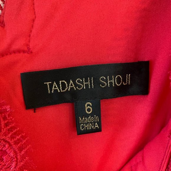 Red Tadashi Shoji cocktail dress - size 6 - Picture 4 of 4